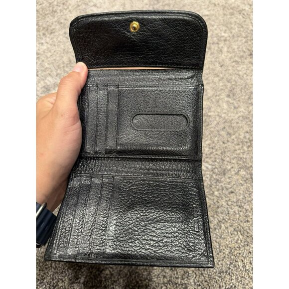 MIU MIU Black Leather Compact Wallet With Gold Hardwear EUC - Picture 3 of 5